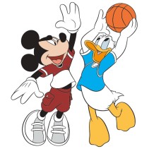 Vinilos mickey mouse y pato donald baloncesto